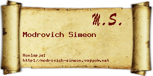 Modrovich Simeon névjegykártya